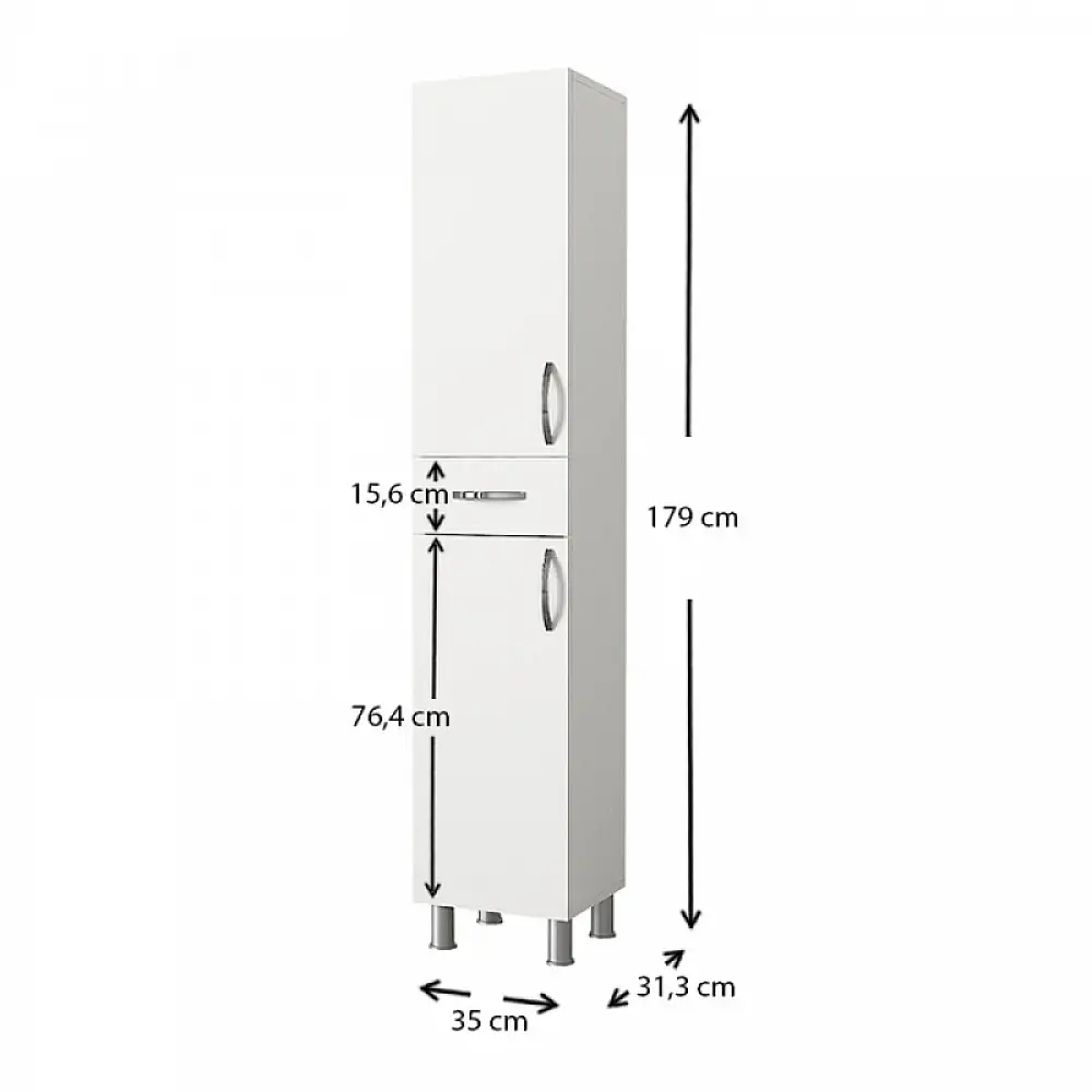 Ντουλάπι κουζίνας - μπάνιου Selina Megapap χρώμα ανθρακί 35x31x179εκ. | GP042-0146,2