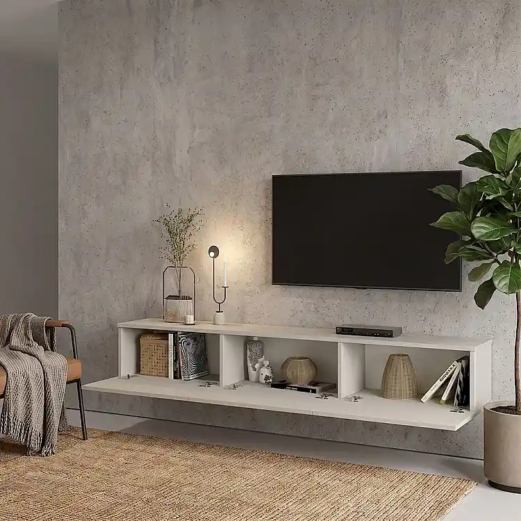 Έπιπλο τηλεόρασης επιτοίχιο Damla Megapap με LED χρώμα sandstone 180x29,5x29,5εκ. | GP042-0169,11