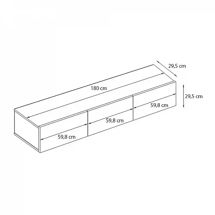 Έπιπλο τηλεόρασης επιτοίχιο Damla Megapap με LED χρώμα sandstone 180x29,5x29,5εκ. | GP042-0169,11