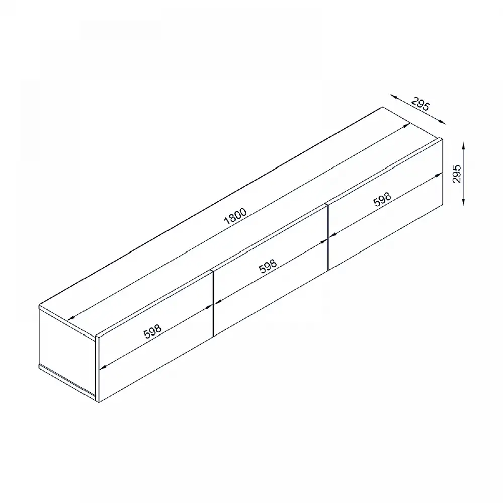 Έπιπλο τηλεόρασης επιτοίχιο Damla Megapap με LED χρώμα sapphire oak 180x29,5x29,5εκ. | GP042-0169,2