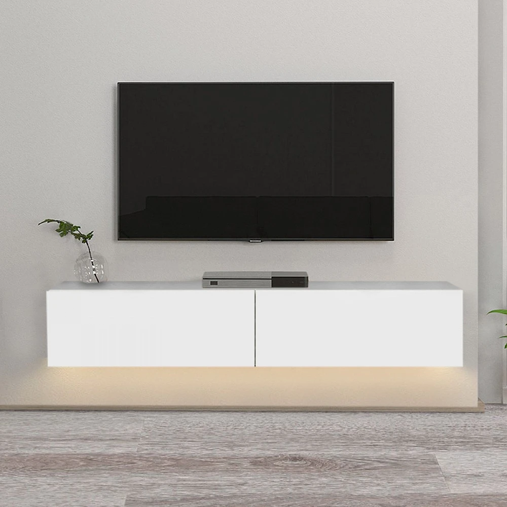 Έπιπλο τηλεόρασης επιτοίχιο Aristo Megapap με LED χρώμα λευκό 135x31,6x25εκ. Έπιπλο τηλεόρασης επιτοίχιο Aristo Megapap με LED χρώμα λευκό 135x31,6x25εκ.