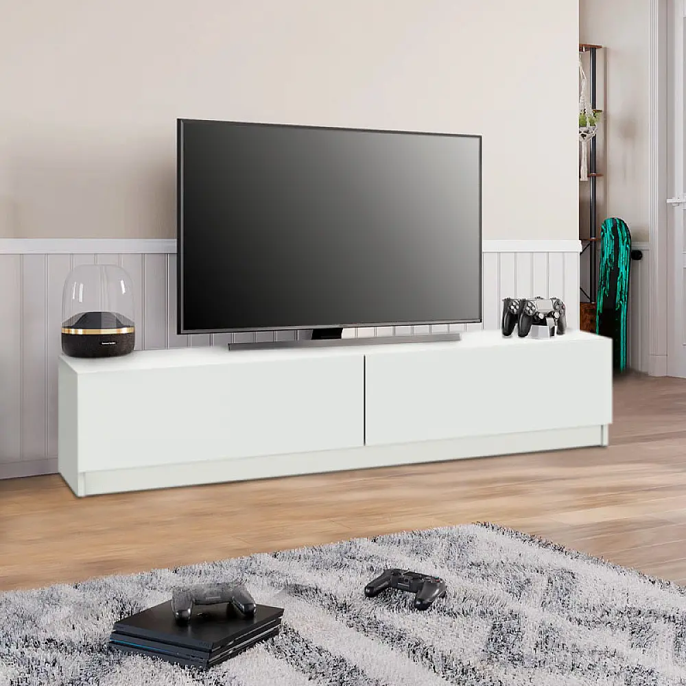 Έπιπλο τηλεόρασης Ahenk Megapap χρώμα λευκό 160x31,3x32,9εκ.