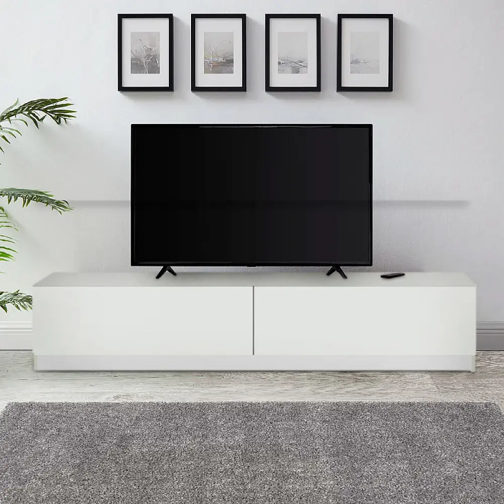 Έπιπλο τηλεόρασης Ahenk Megapap χρώμα λευκό 160x31,3x32,9εκ. Έπιπλο τηλεόρασης Ahenk Megapap χρώμα λευκό 160x31,3x32,9εκ.