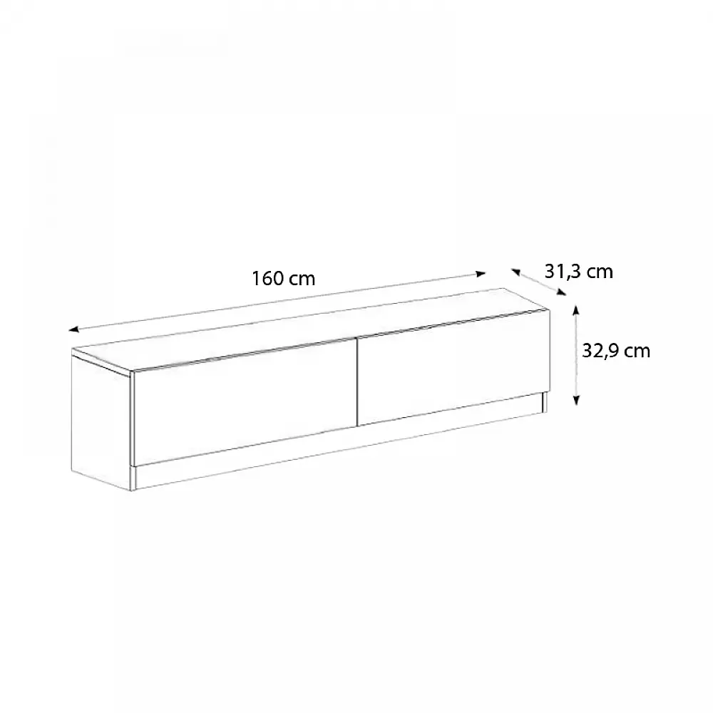 Έπιπλο τηλεόρασης Ahenk Megapap χρώμα λευκό 160x31,3x32,9εκ. Έπιπλο τηλεόρασης Ahenk Megapap χρώμα λευκό 160x31,3x32,9εκ.