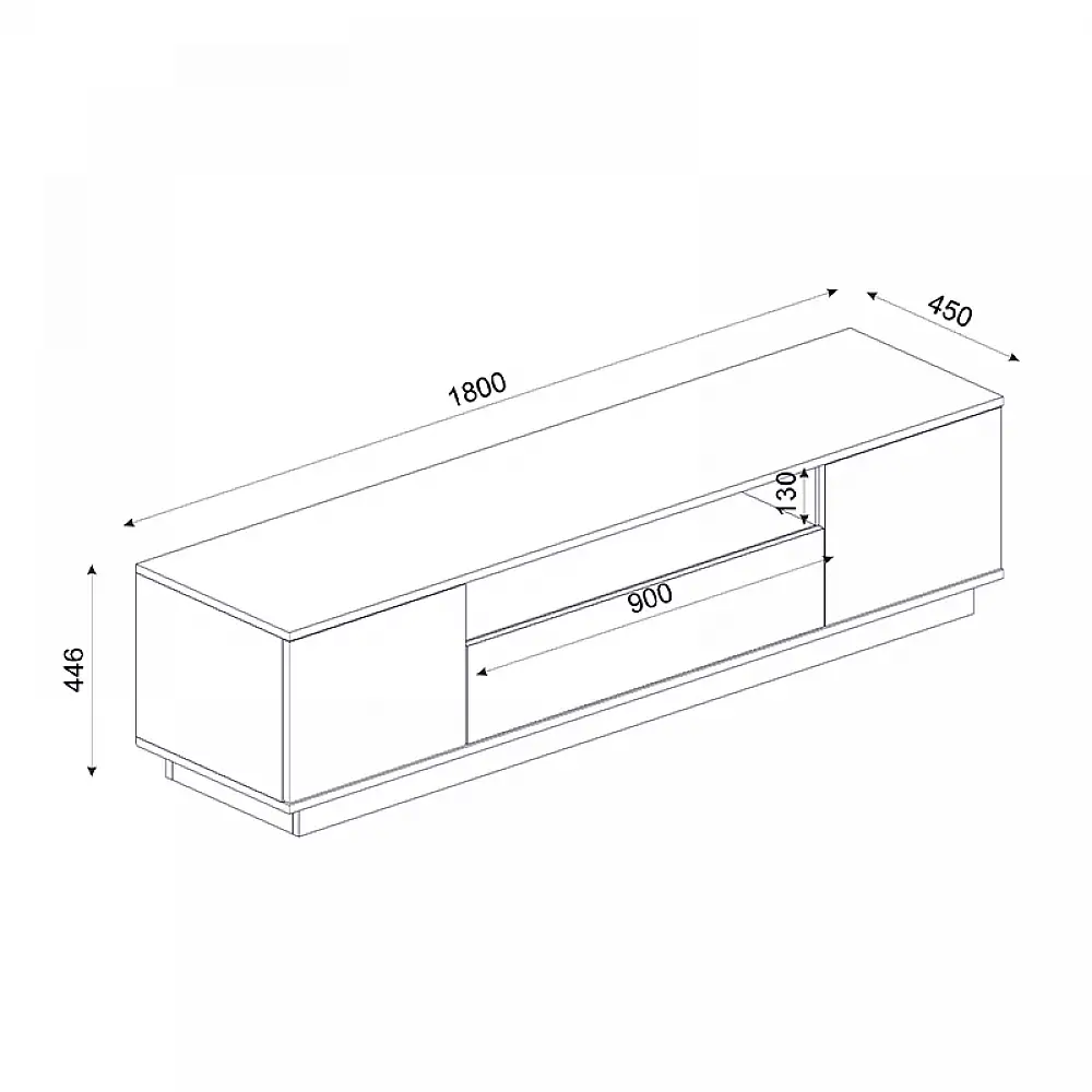 Έπιπλο τηλεόρασης Fedya Megapap χρώμα λευκό - sapphire oak 180x45x44,6εκ. | GP042-0184,1