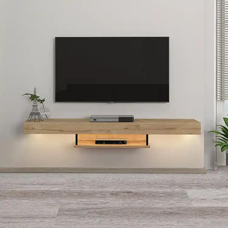 Έπιπλο τηλεόρασης επιτοίχιο Albares Megapap με LED χρώμα sapphire oak 150x29,6x22εκ. | GP042-0186,1