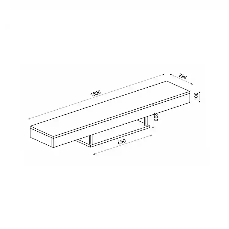 Έπιπλο τηλεόρασης επιτοίχιο Albares Megapap με LED χρώμα sapphire oak 150x29,6x22εκ. | GP042-0186,1