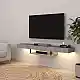 Έπιπλο τηλεόρασης επιτοίχιο Albares Megapap με LED χρώμα γκρι σκυροδέματος 150x29,6x22εκ. | GP042-0186,6