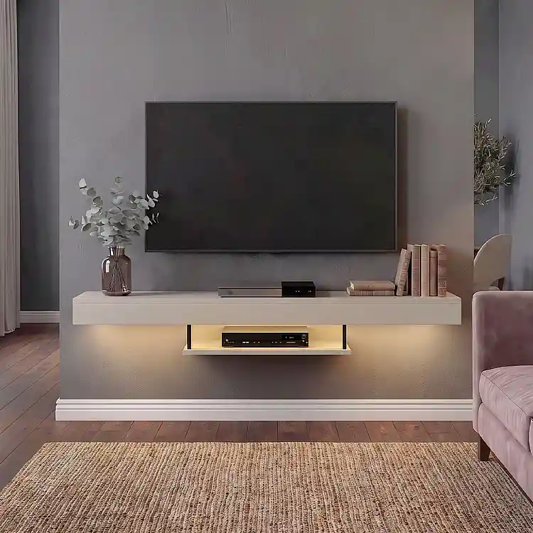 Έπιπλο τηλεόρασης επιτοίχιο Albares Megapap με LED χρώμα sandstone 150x29,6x22εκ. | GP042-0186,7