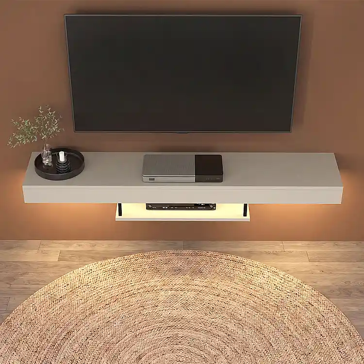 Έπιπλο τηλεόρασης επιτοίχιο Albares Megapap με LED χρώμα sandstone 150x29,6x22εκ. | GP042-0186,7