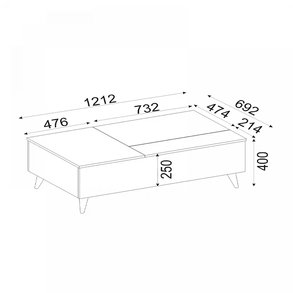 Τραπεζάκι σαλονιού Roy Megapap με σερβιτόρο χρώμα μαύρο - εφέ μαρμάρου 121x69x40εκ. | GP042-0194,1
