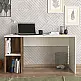 Γραφείο εργασίας Coral Megapap χρώμα λευκό - καρυδί 140x60x75εκ. Γραφείο εργασίας Coral Megapap χρώμα λευκό - καρυδί 140x60x75εκ.