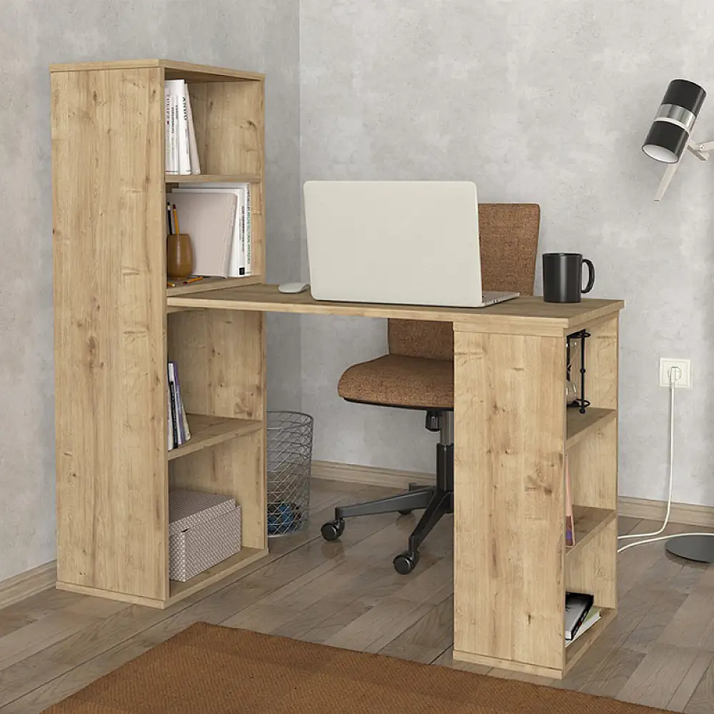 Γραφείο εργασίας πολυμορφικό Last Megapap χρώμα sapphire oak 119x44,7x123εκ. | GP042-0203,2