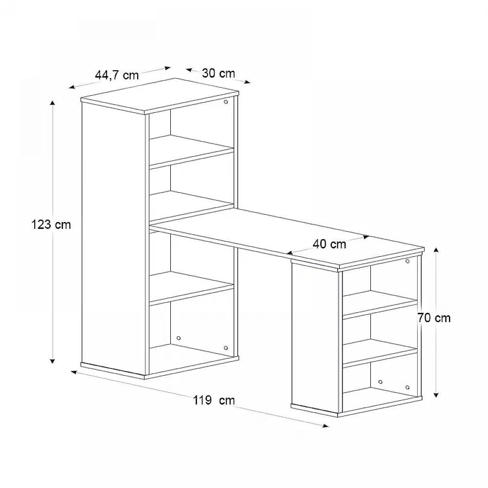 Γραφείο εργασίας πολυμορφικό Last Megapap χρώμα sapphire oak 119x44,7x123εκ. | GP042-0203,2
