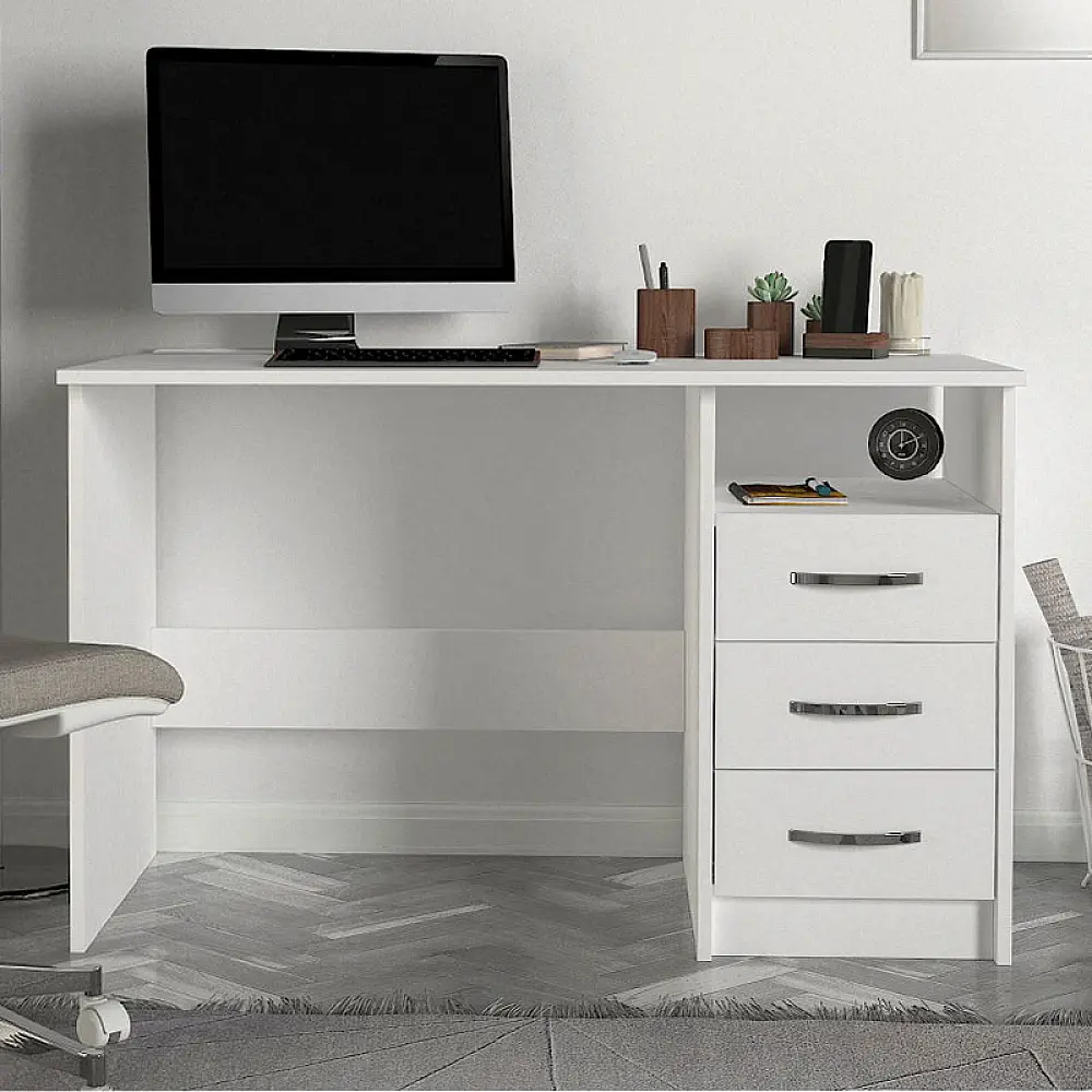 Γραφείο εργασίας Eldoris Megapap χρώμα λευκό 120x60x75εκ. Γραφείο εργασίας Eldoris Megapap χρώμα λευκό 120x60x75εκ.