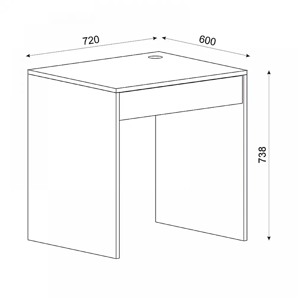 Γραφείο εργασίας Mida Megapap χρώμα λευκό 72x60x73,8εκ. - GP042-0205,1