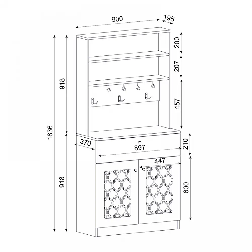 Έπιπλο κουζίνας Axel Megapap χρώμα λευκό 90x37x183,6εκ. | GP042-0207,1