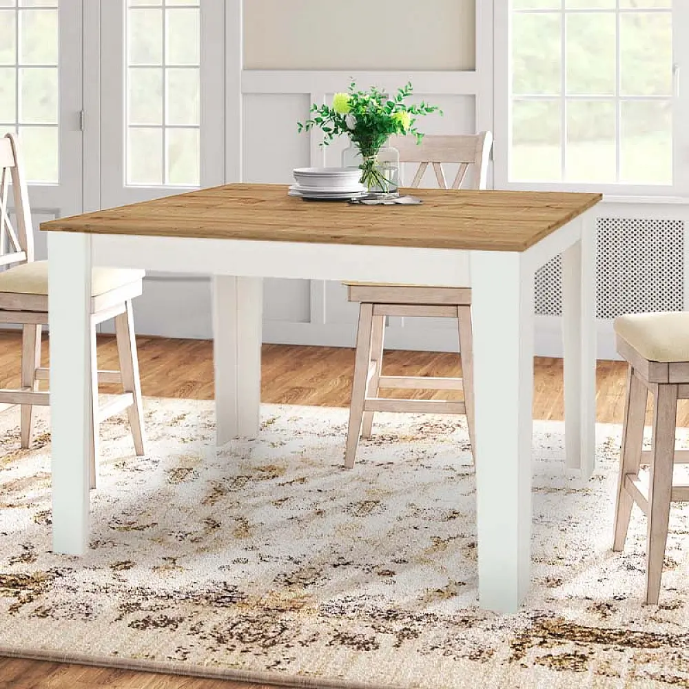 Τραπέζι Darlen Megapap χρώμα λευκό - sapphire oak 110x72x74εκ. Τραπέζι Darlen Megapap χρώμα λευκό - sapphire oak 110x72x74εκ.