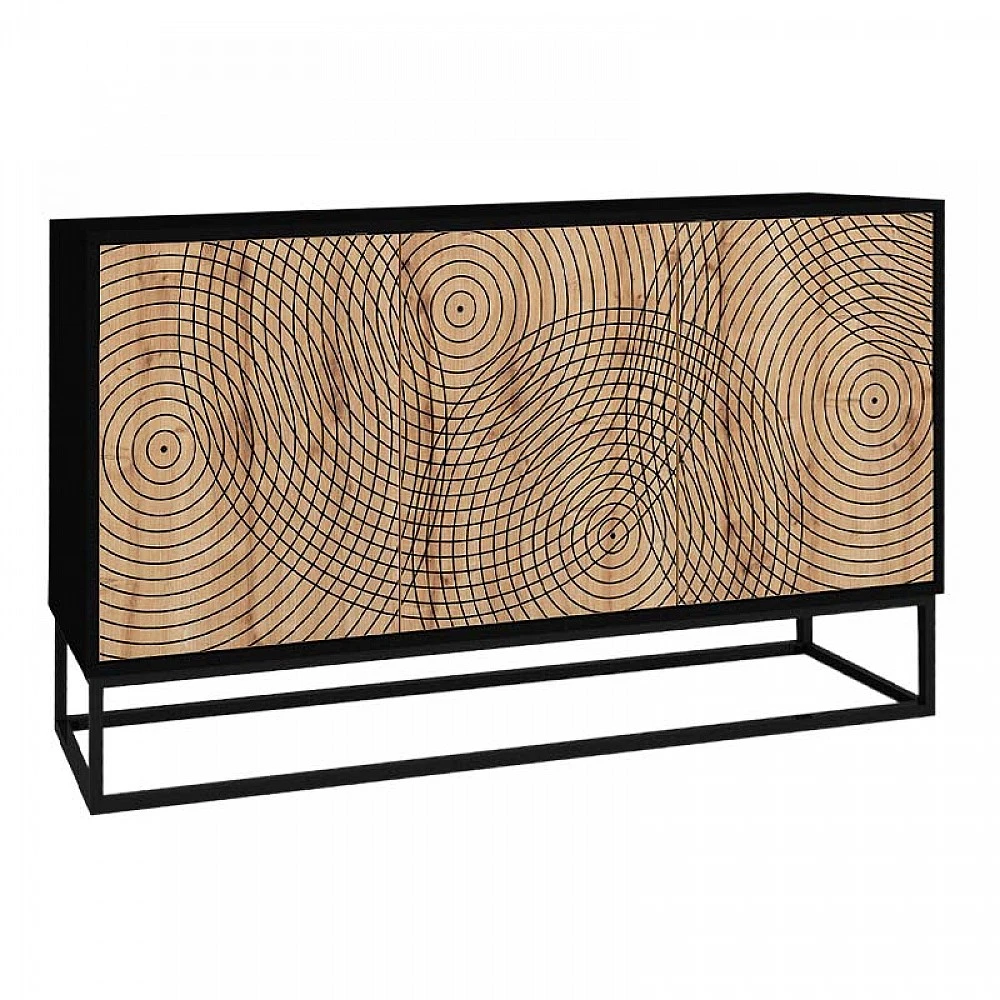 Μπουφές Themis Megapap χρώμα μαύρο - sapphire oak 150x35x83,6εκ. Μπουφές Themis Megapap χρώμα μαύρο - sapphire oak 150x35x83,6εκ.