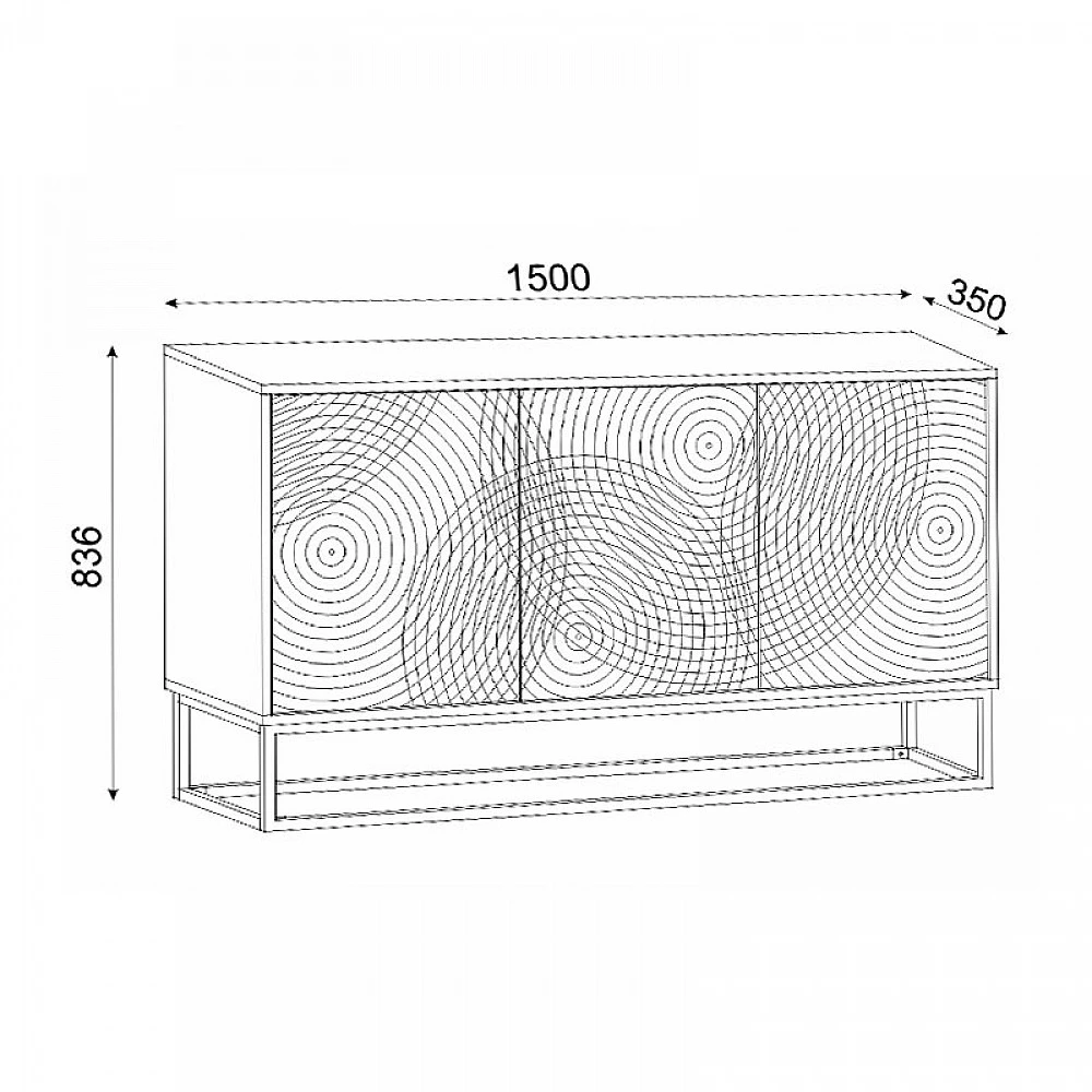 Μπουφές Themis Megapap χρώμα μαύρο - sapphire oak 150x35x83,6εκ. Μπουφές Themis Megapap χρώμα μαύρο - sapphire oak 150x35x83,6εκ.
