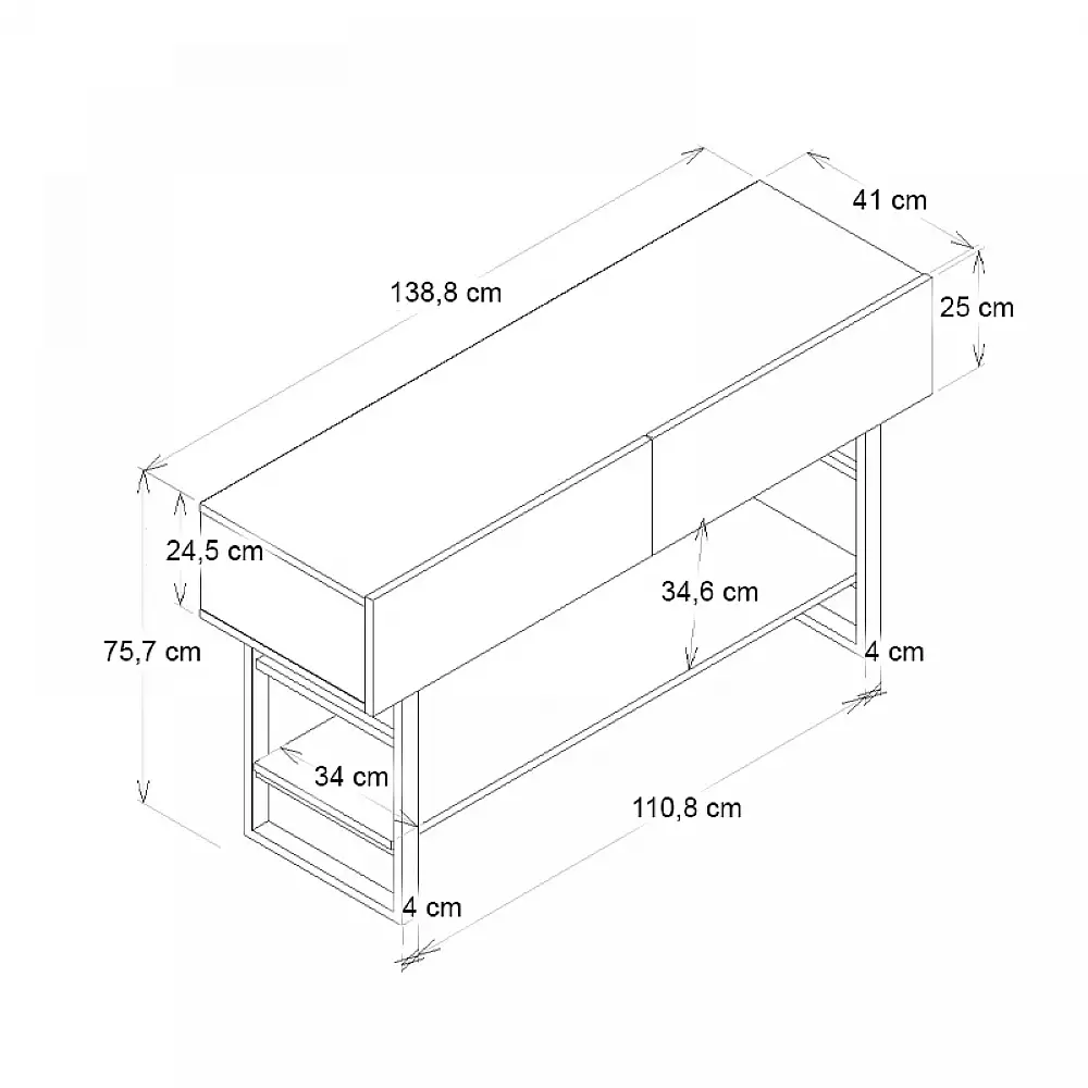 Κονσόλα Aron Megapap χρώμα μαύρο εφέ μαρμάρου 138,8x41x75,7εκ. | GP042-0228,3