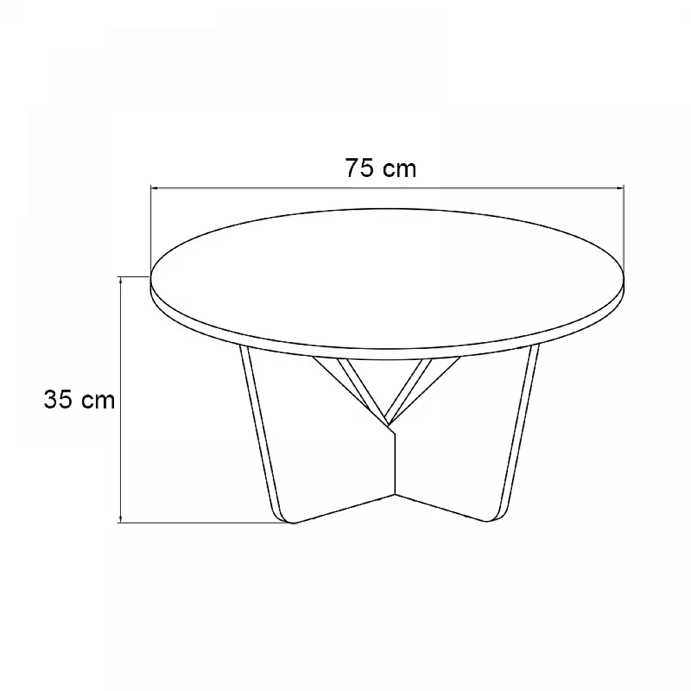 Τραπεζάκι σαλονιού Lagerta Megapap χρώμα μαύρο εφέ μαρμάρου Ø75x35εκ. | GP042-0239,1