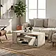 Τραπεζάκι σαλονιού Abdera Megapap χρώμα travertine 110x60x42εκ. | GP042-0240,5