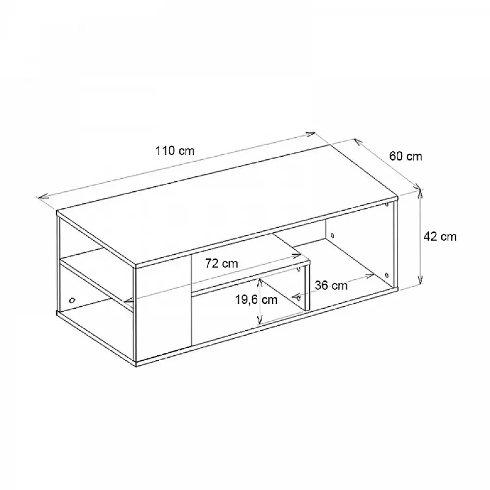 Τραπεζάκι σαλονιού Abdera Megapap χρώμα travertine 110x60x42εκ. | GP042-0240,5