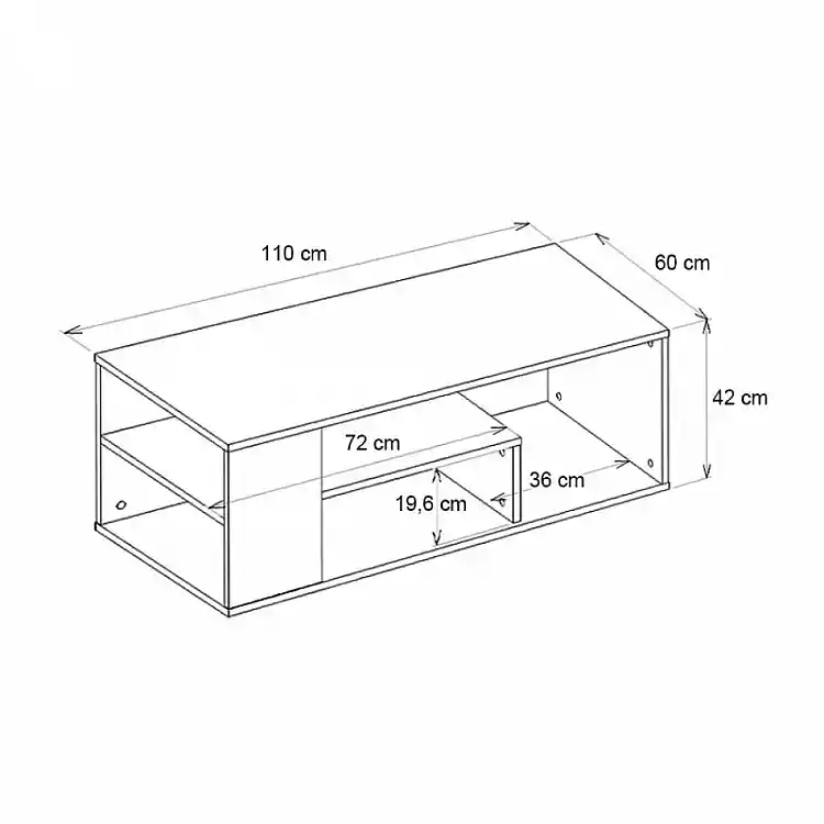 Τραπεζάκι σαλονιού Abdera Megapap χρώμα travertine 110x60x42εκ. | GP042-0240,5