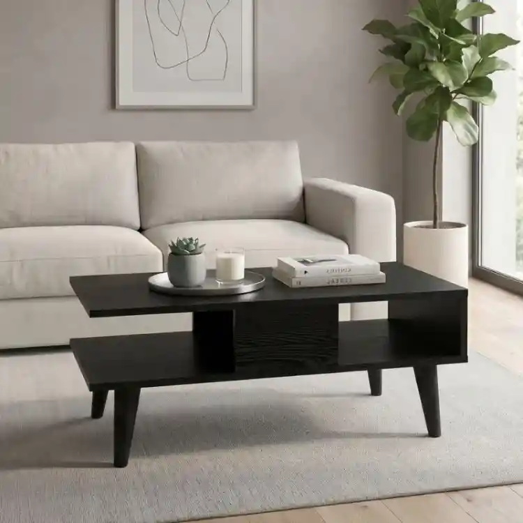 Τραπεζάκι σαλονιού Andros Megapap χρώμα sencron black 90x54x39,6εκ. | GP042-0241,6