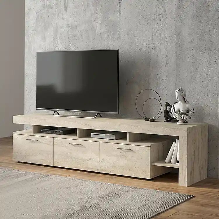 Έπιπλο τηλεόρασης Acnes Megapap χρώμα travertine 220x40x52εκ. | GP042-0243,5