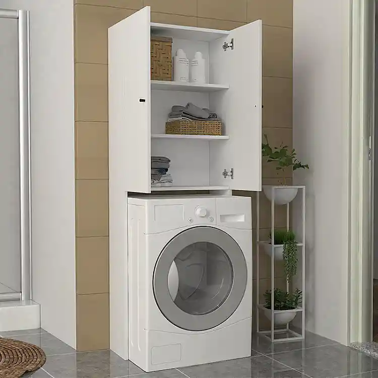 Έπιπλο πλυντηρίου Romme Megapap χρώμα λευκό 65x27,1x180εκ. | GP042-0254,1