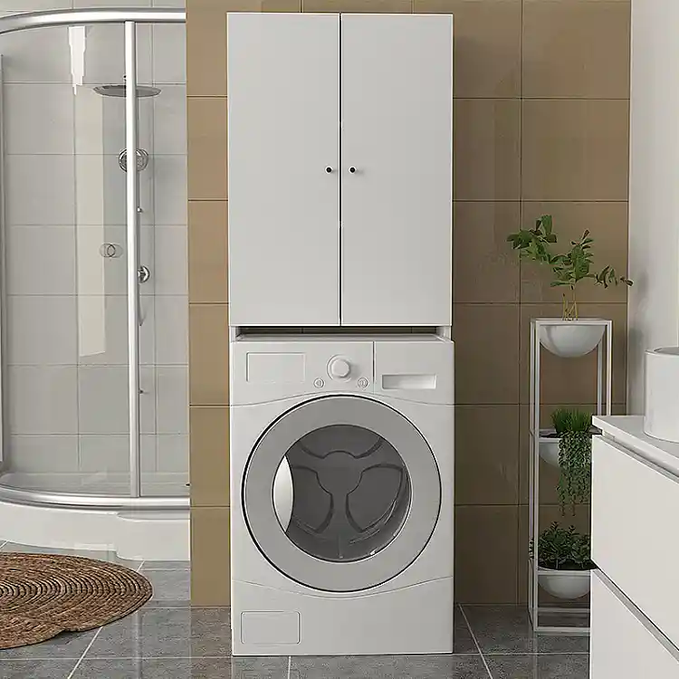 Έπιπλο πλυντηρίου Romme Megapap χρώμα λευκό 65x27,1x180εκ. | GP042-0254,1