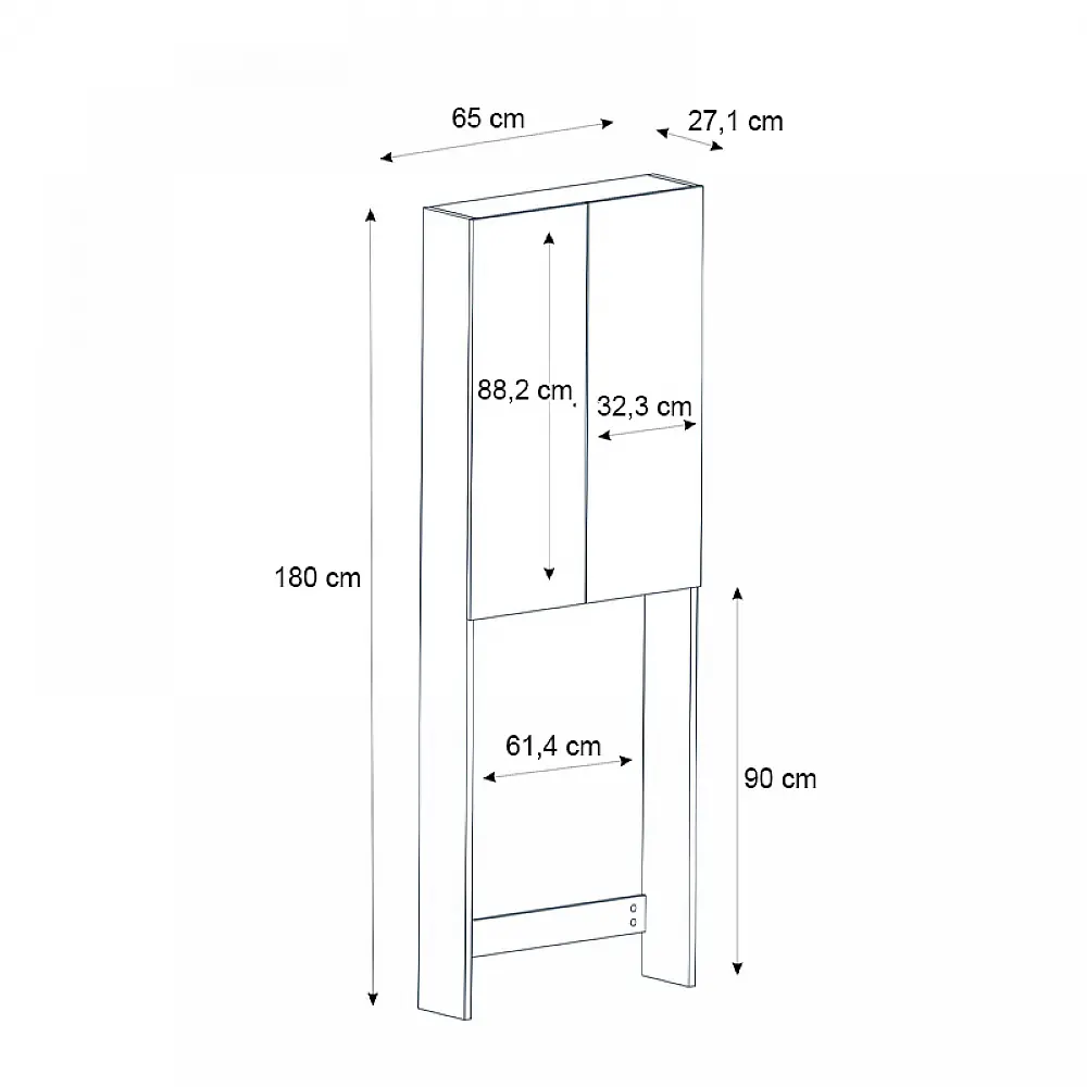 Έπιπλο πλυντηρίου Romme Megapap χρώμα sepet oak 65x27,1x180εκ. Έπιπλο πλυντηρίου Romme Megapap χρώμα sepet oak 65x27,1x180εκ.