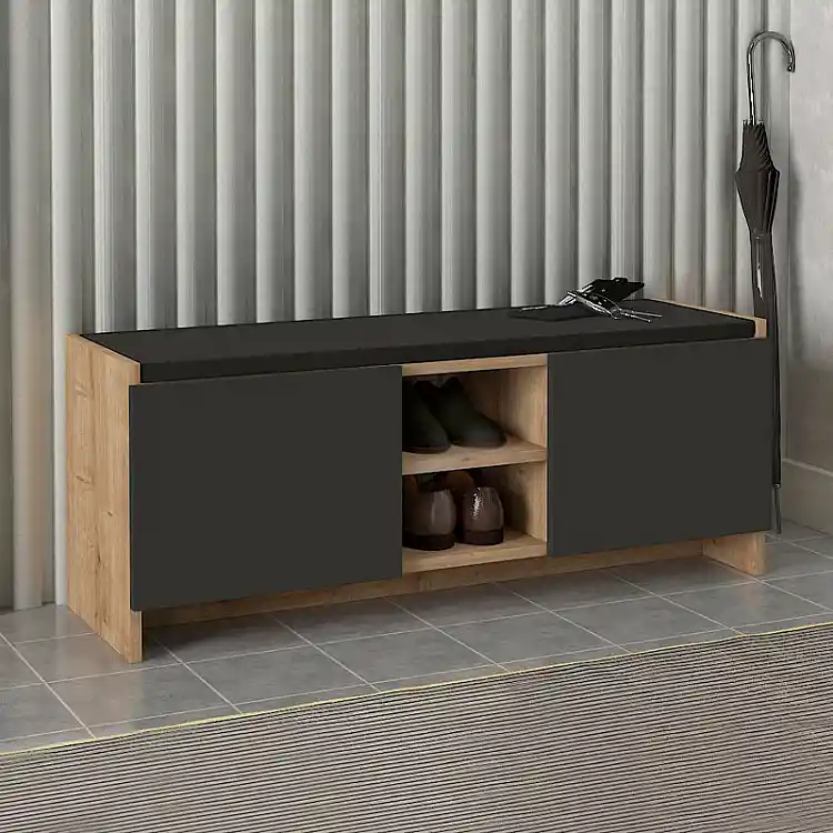 Παπουτσοθήκη Verly Megapap χρώμα sapphire oak - ανθρακί 110x33,2x43εκ. | GP042-0255,2
