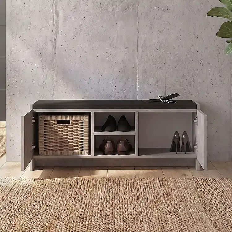 Παπουτσοθήκη Verly Megapap χρώμα γκρι σκυροδέματος 110x33,2x43εκ. | GP042-0255,4