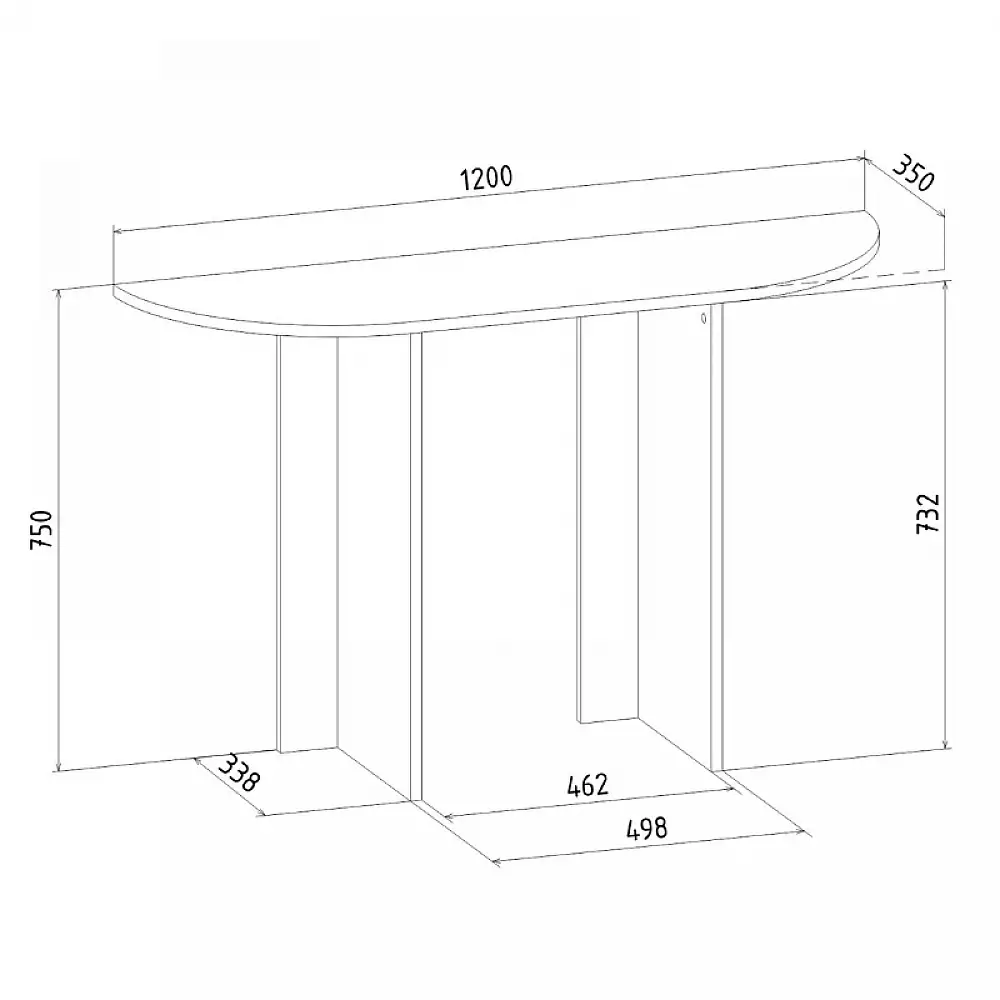Κονσόλα Cortado Megapap χρώμα καρυδί 120x35x75εκ. | GP042-0259,1