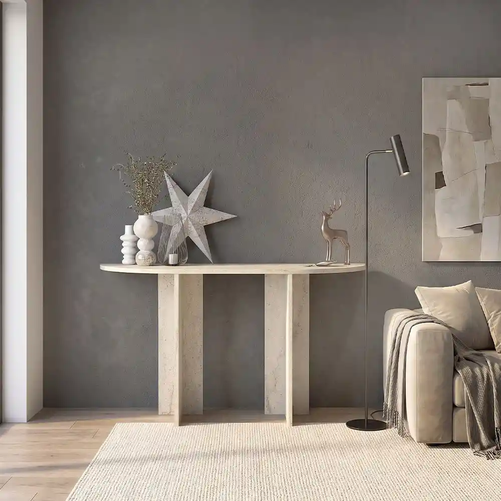Κονσόλα Cortado Megapap χρώμα travertine 120x35x75εκ. | GP042-0259,3