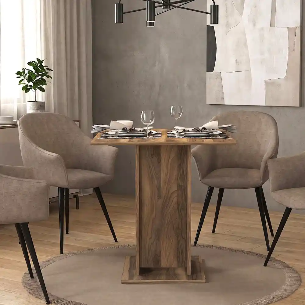Τραπέζι Allos Megapap χρώμα καρυδί 75x75x77εκ. | GP042-0263,3