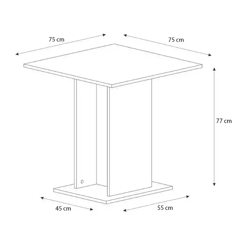 Τραπέζι Allos Megapap χρώμα καρυδί 75x75x77εκ. | GP042-0263,3