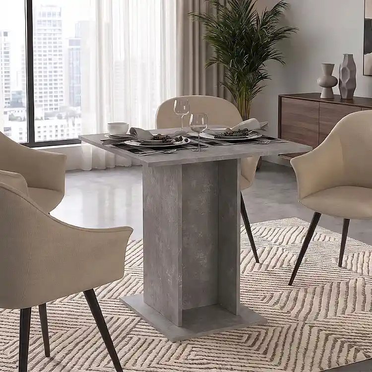 Τραπέζι Allos Megapap χρώμα γκρι σκυροδέματος 75x75x77εκ. | GP042-0263,4