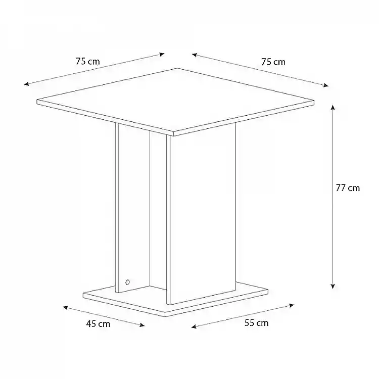Τραπέζι Allos Megapap χρώμα γκρι σκυροδέματος 75x75x77εκ. | GP042-0263,4