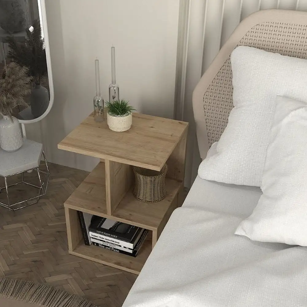 Κομοδίνο - Τραπεζάκι βοηθητικό Entiero Megapap χρώμα sapphire oak 39,8x35x54,6εκ. | GP042-0270,1