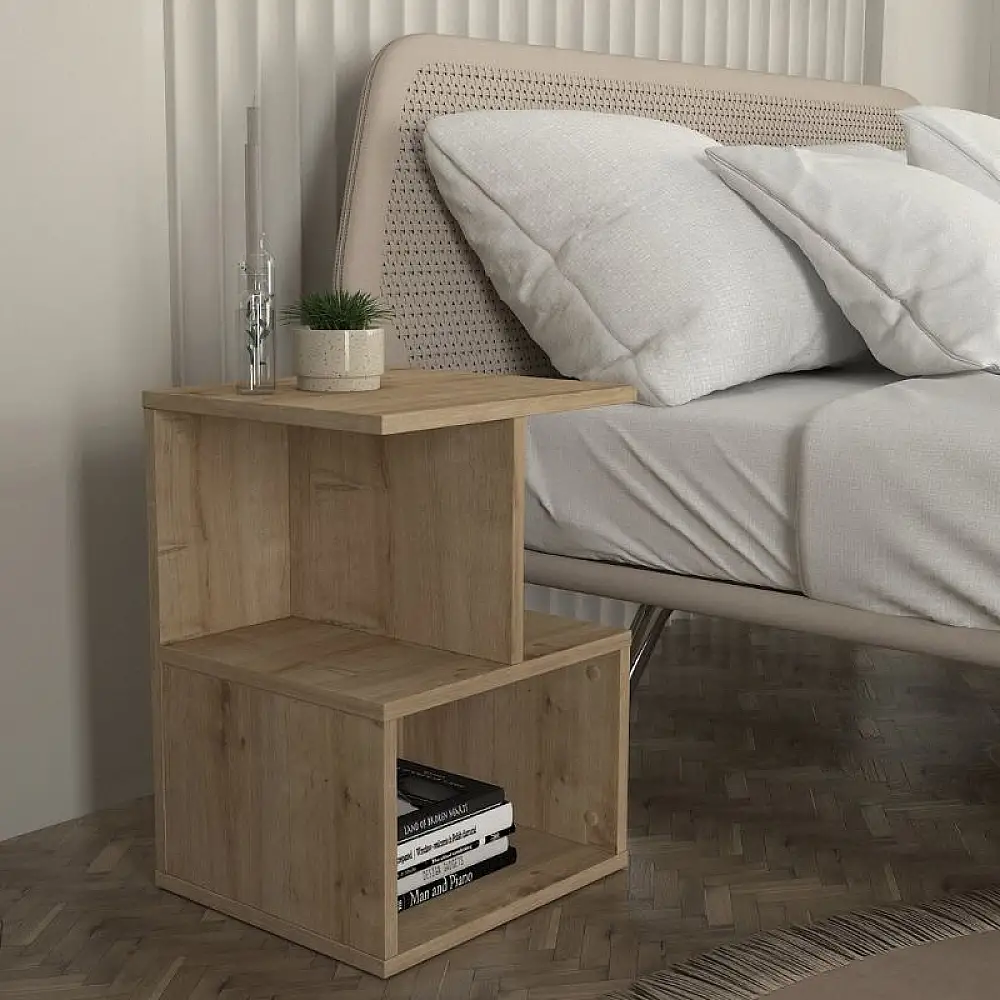 Κομοδίνο - Τραπεζάκι βοηθητικό Entiero Megapap χρώμα sapphire oak 39,8x35x54,6εκ. | GP042-0270,1