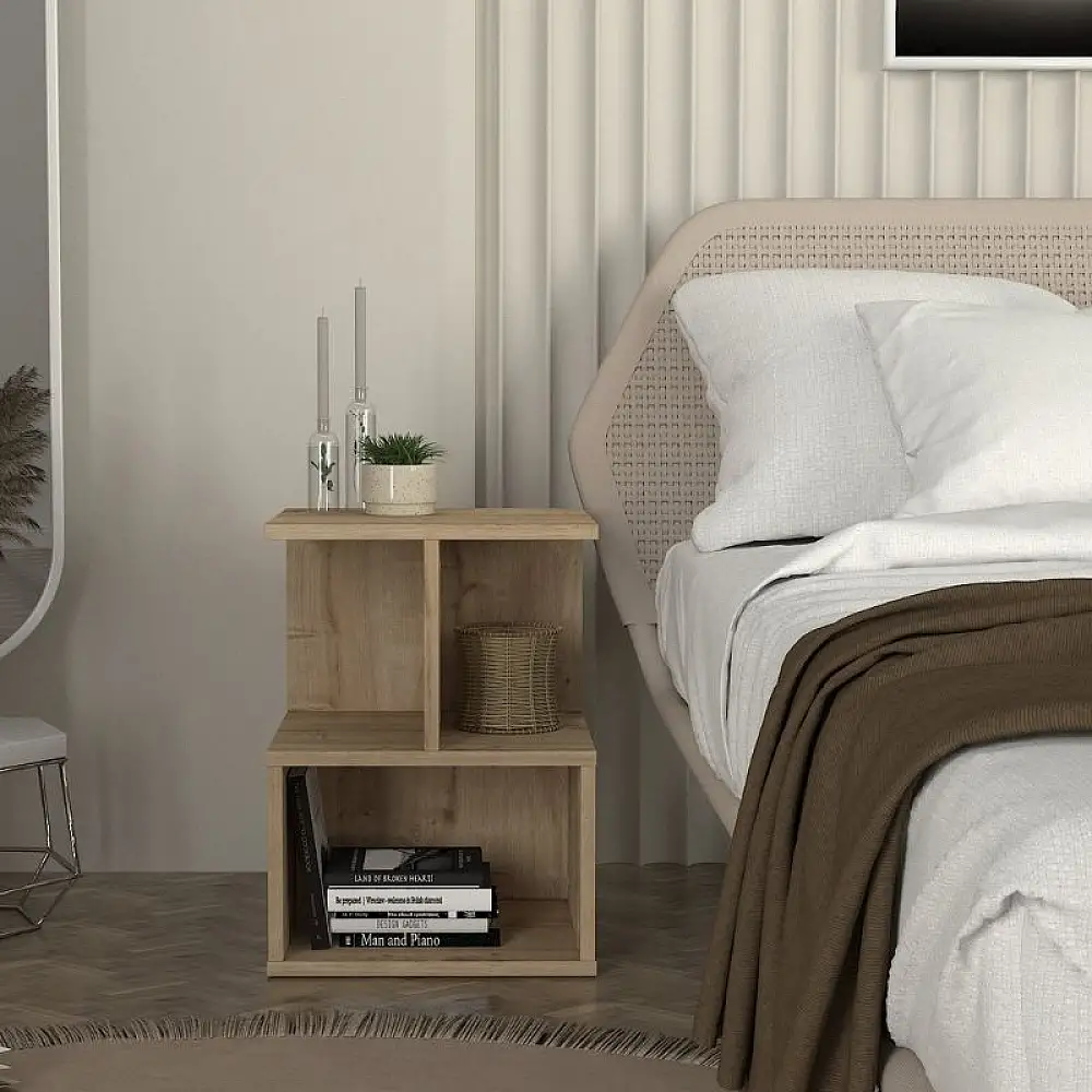 Κομοδίνο - Τραπεζάκι βοηθητικό Entiero Megapap χρώμα sapphire oak 39,8x35x54,6εκ. | GP042-0270,1