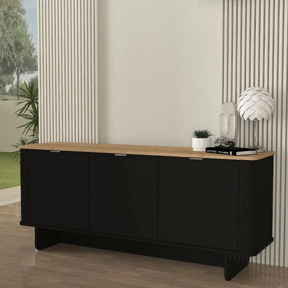 Μπουφές Bohema Megapap χρώμα μαύρο - sepet oak 180x47x76,6εκ. | GP042-0281,2