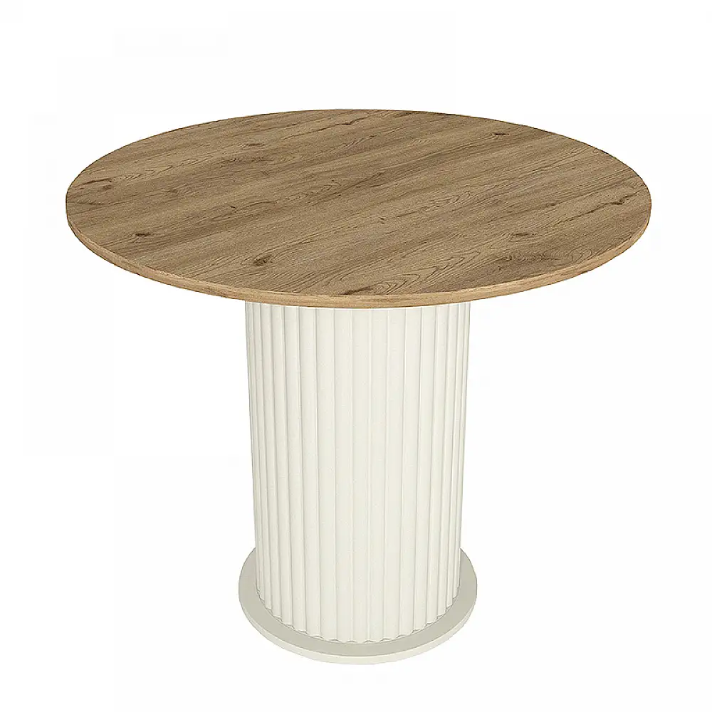 Τραπέζι Bohema Megapap χρώμα ivory - sepet oak Ø90x77,7εκ. | GP042-0285,1