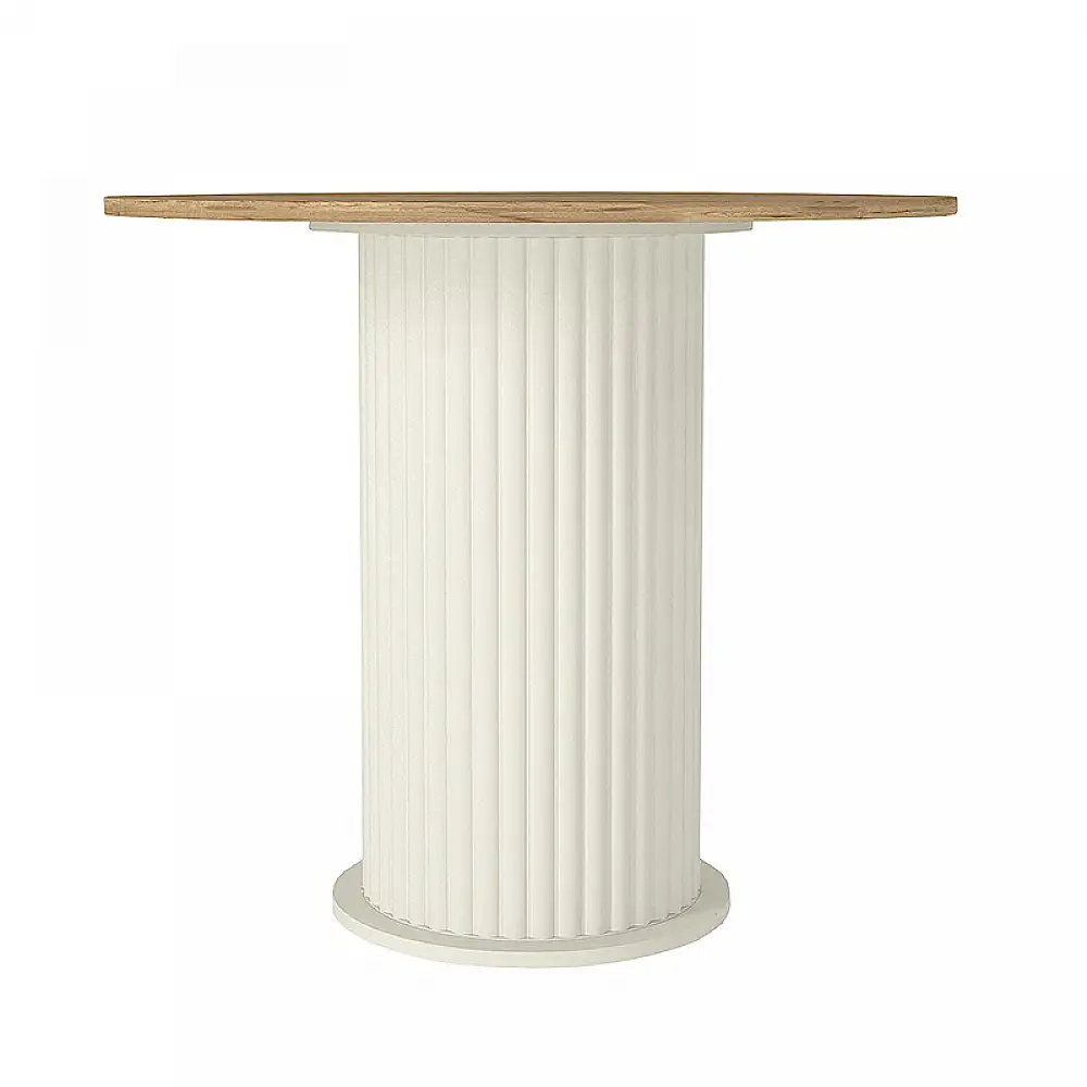 Τραπέζι Bohema Megapap χρώμα ivory - sepet oak Ø90x77,7εκ. | GP042-0285,1