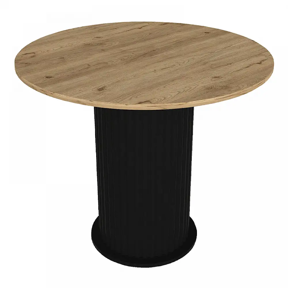 Τραπέζι Bohema Megapap χρώμα μαύρο - sepet oak Ø90x77,7εκ. | GP042-0285,2