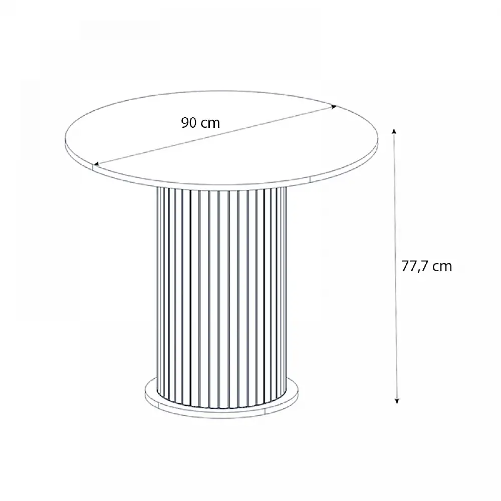 Τραπέζι Bohema Megapap χρώμα μαύρο - sepet oak Ø90x77,7εκ. | GP042-0285,2